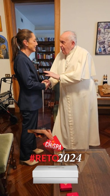 Claudia Sheinbaum se reúne con el Papa Francisco en Santa Marta