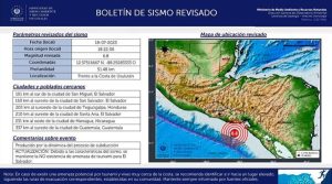 El temblor frente a la costa del departamento oriental de Usulután, a 66 kilómetros al sur de la playa El Espino.