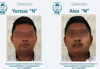 Taxistas de Cancún a prisión: Yorzua “N” y Alex “N”