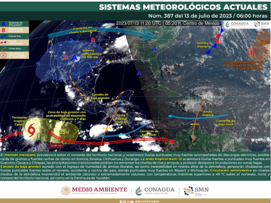 El monzón mexicano prevalecerá sobre el noroeste del país