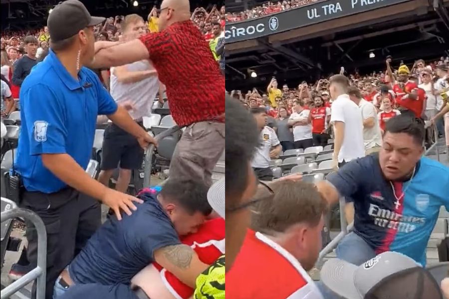 Aficionados del United protagonizan brutal pelea durante partido amistoso