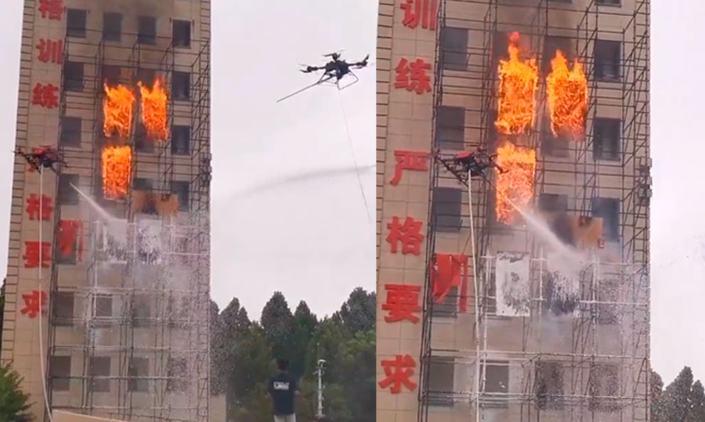 China crea drones bomberos