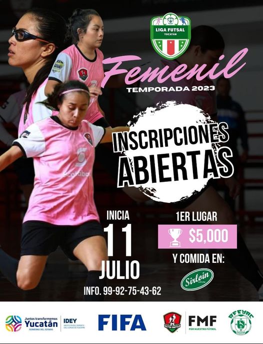 Liga Estatal de Futsal Yucatán comienza sus actividades martes el 11 de julio con categoría femenil