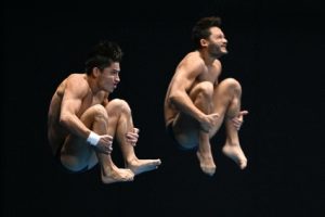 Los chinos dominantes en la plataforma donde se obtuvo el bronce para nuestro país.
