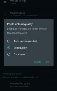 La versión beta 2.23.2.11 para Android; esta etiqueta permitiría conservar la calidad original de las imágenes
