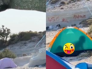 Las sombras provocadas por el sol delataron a la pareja amorosa