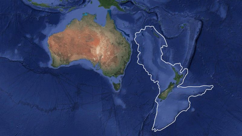 Mapa de Zelandia un continente perdido