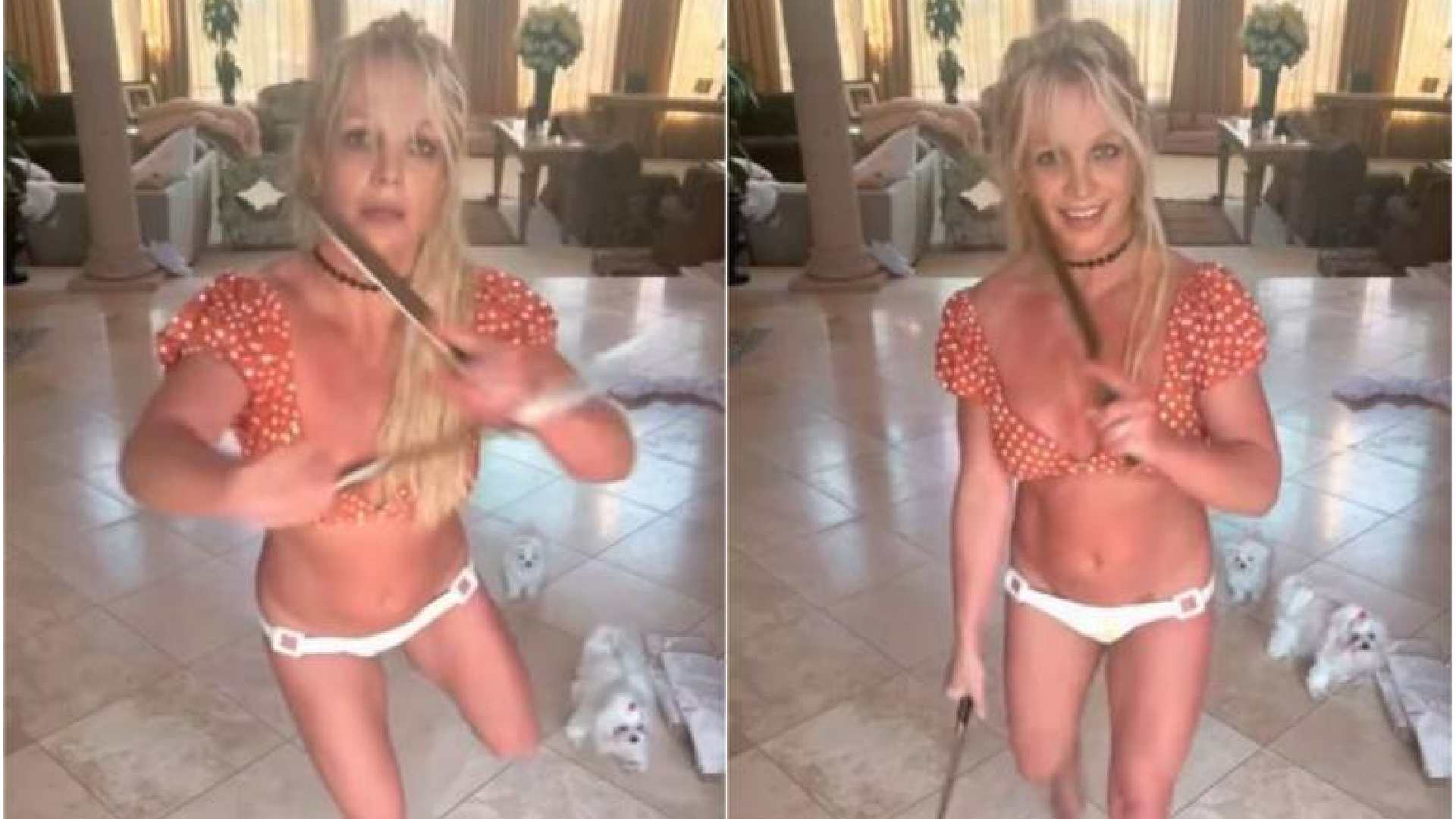 Britney Spears copia a Shakira en baile: intentó bailar con cuchillos como la colombiana