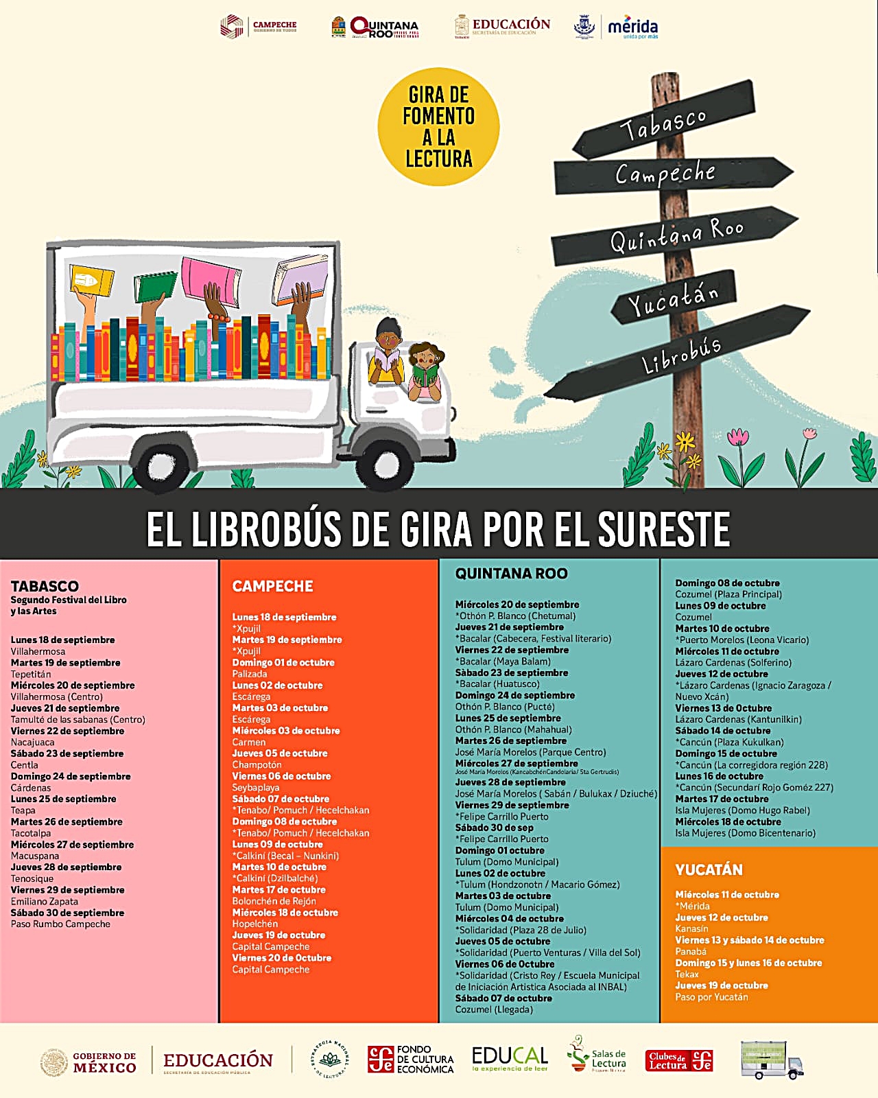 “BaluArtes Literarios”, el Librobús en el Sureste...