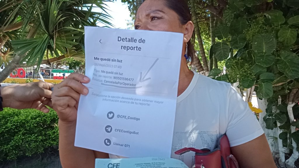 Mujer denuncian abuso contra la CFE en Ciudad del Carmen