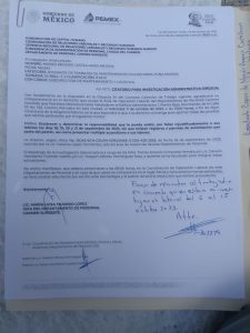 Petrolero denuncia irregularidades en el Área de Relaciones Laborales de la Región Marina Suroeste de Ciudad del Carmen