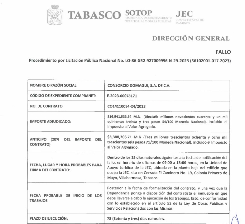 Consorcio DOMAGUI SA de CV, de Luis Eduardo Domínguez Lastra y Luis Fernando del Águila Calzada
