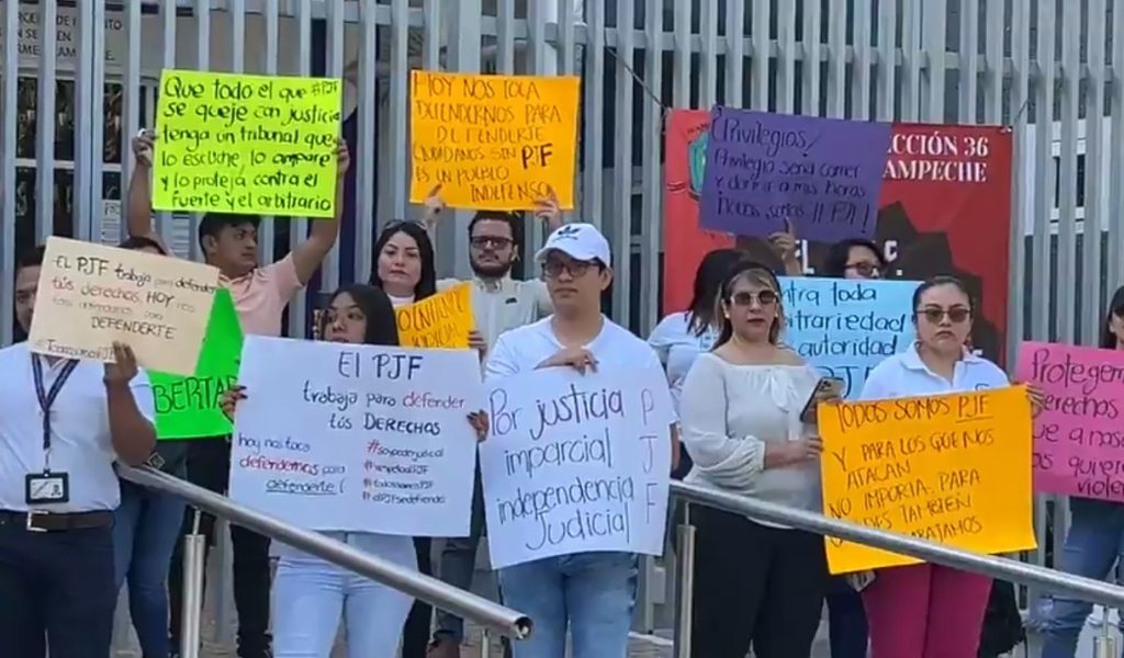 Se suman trabajadores del Poder Judicial de la Federación de Ciudad del Carmen al paro nacional