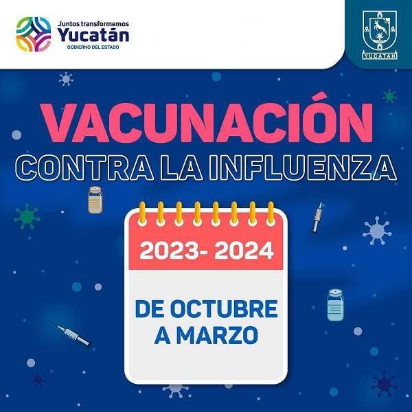 Comienza la campaña de vacunación contra la influenza en el Estado de Yucatán.