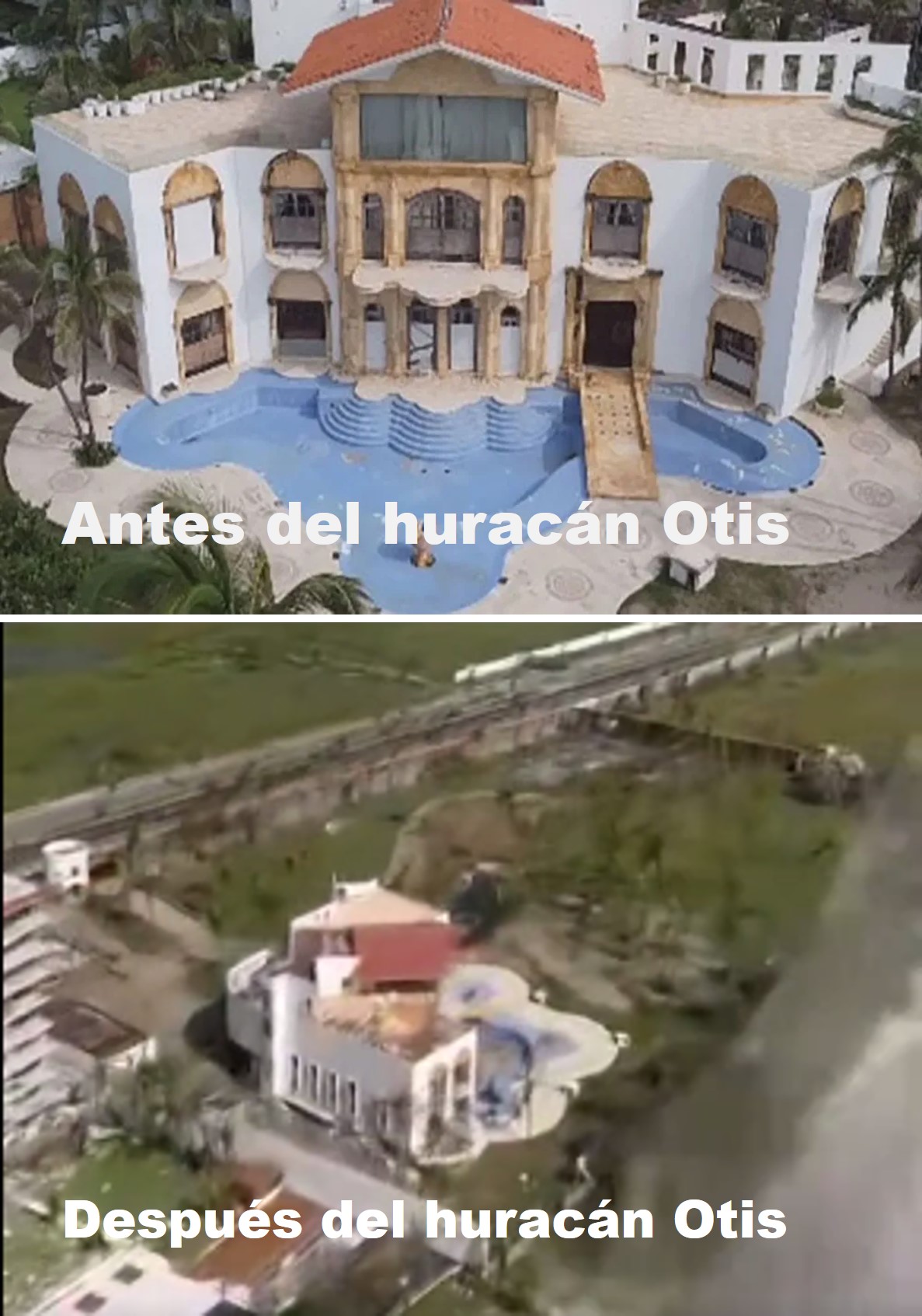 Aquí las imágenes de la casa de Luis Miguel en Acapulco tras el paso de Otis 