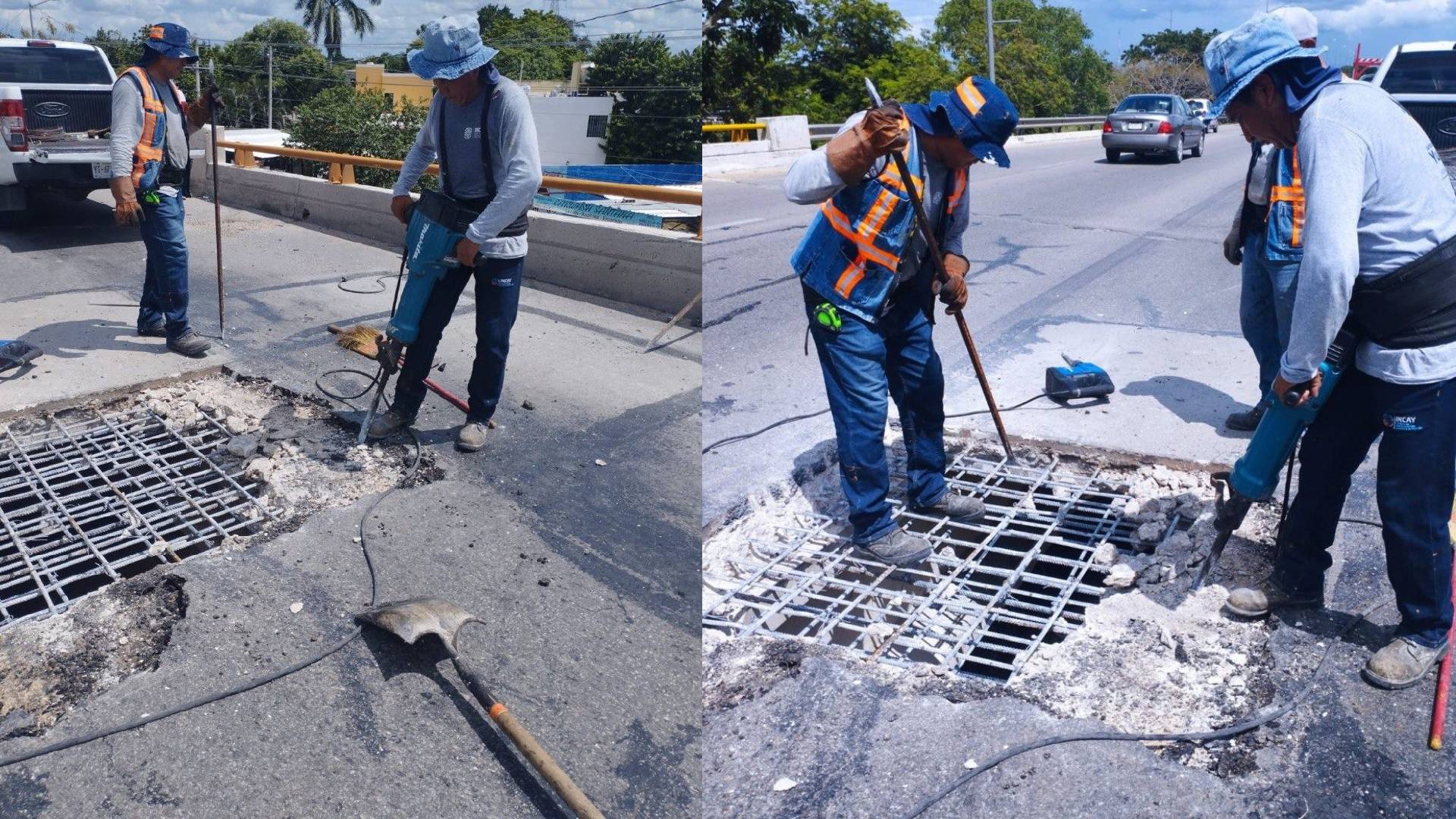 Gobierno del Estado realiza trabajos de mantenimiento al puente de la calle 50 del Anillo Periférico