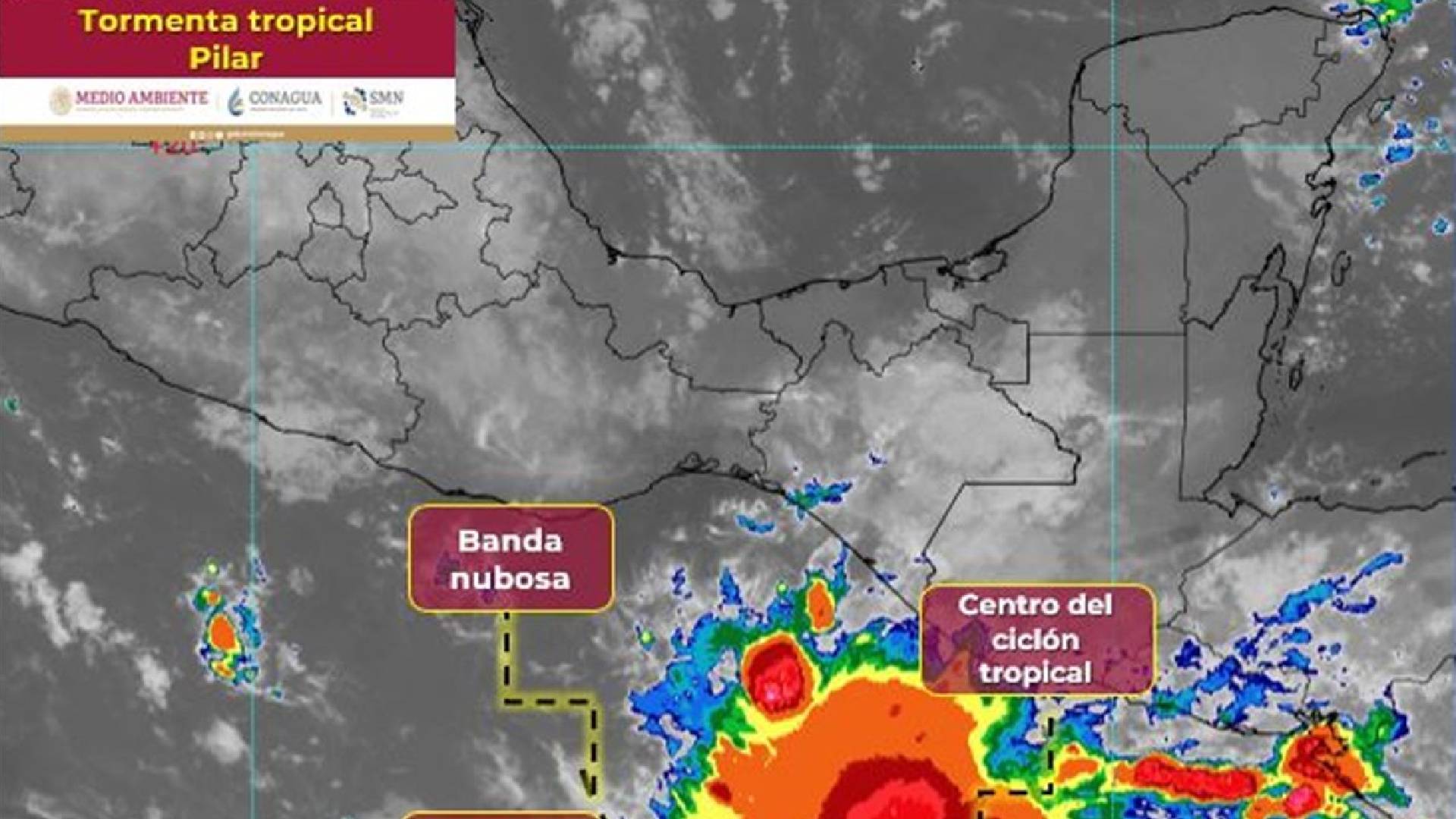 Continúan las lluvias torrenciales en Chiapas y Oaxaca por Tormenta 'Pilar'