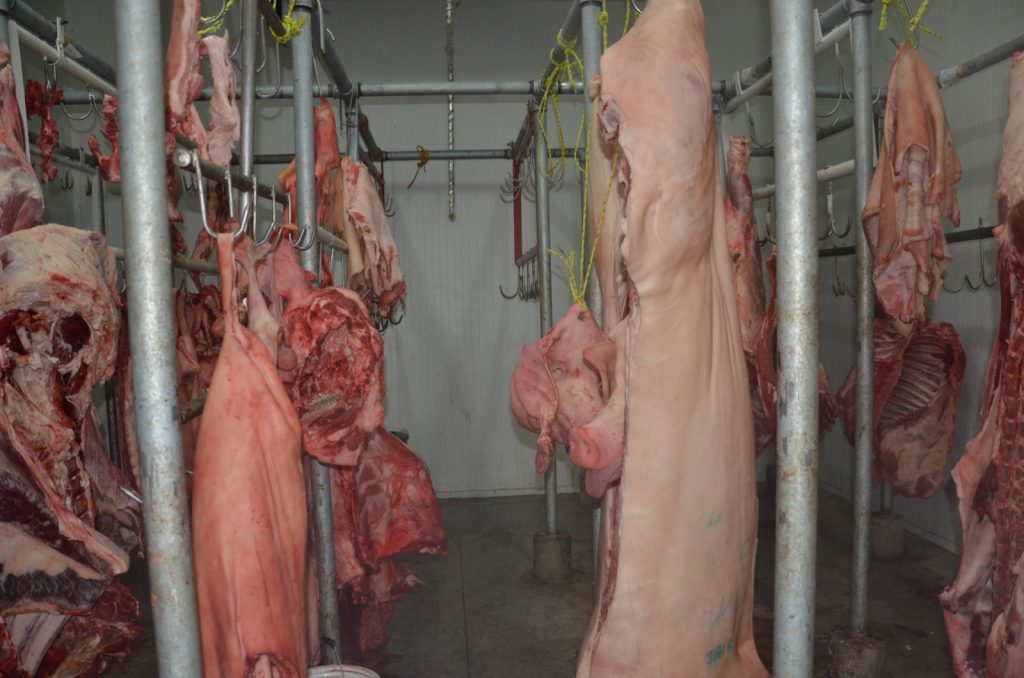 Carniceros tienen que cooperar para reparar un cuarto frío de mercado principal de Ciudad del Carmen