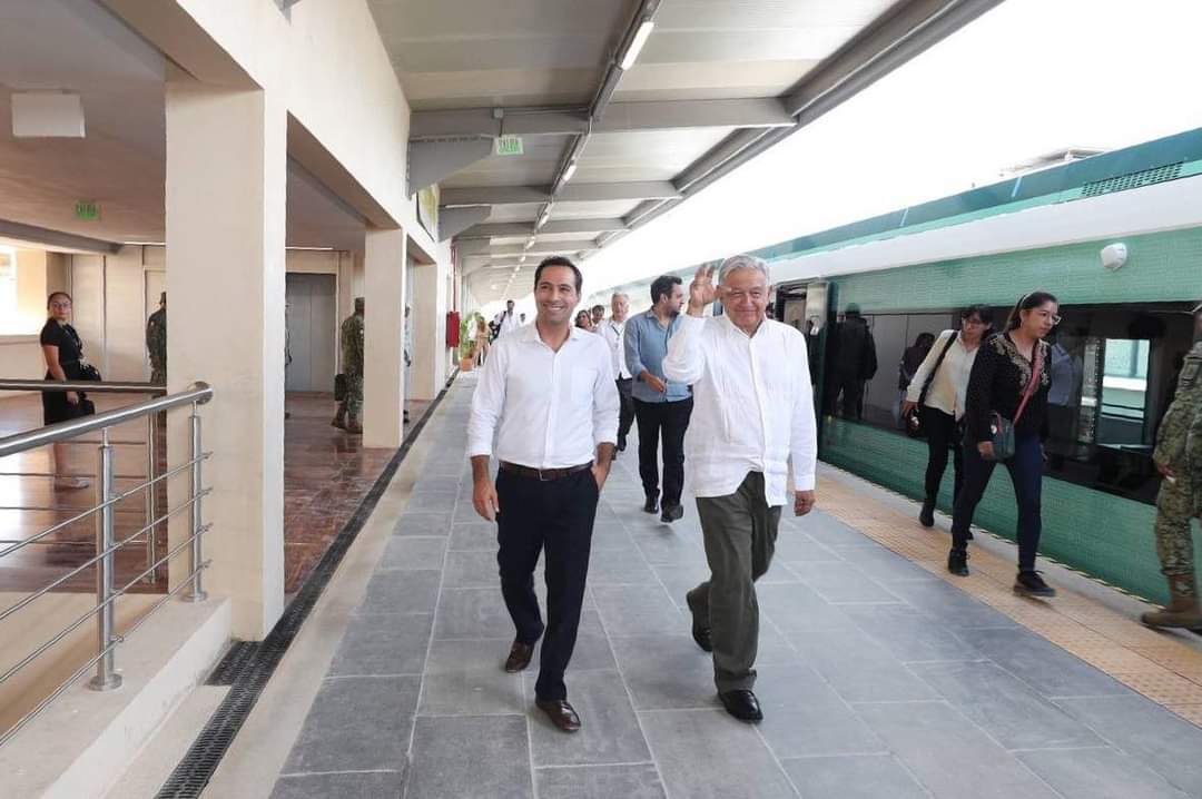 Mauricio Vila realiza junto con el presidente un nuevo recorrido  bordo del Tren Maya 