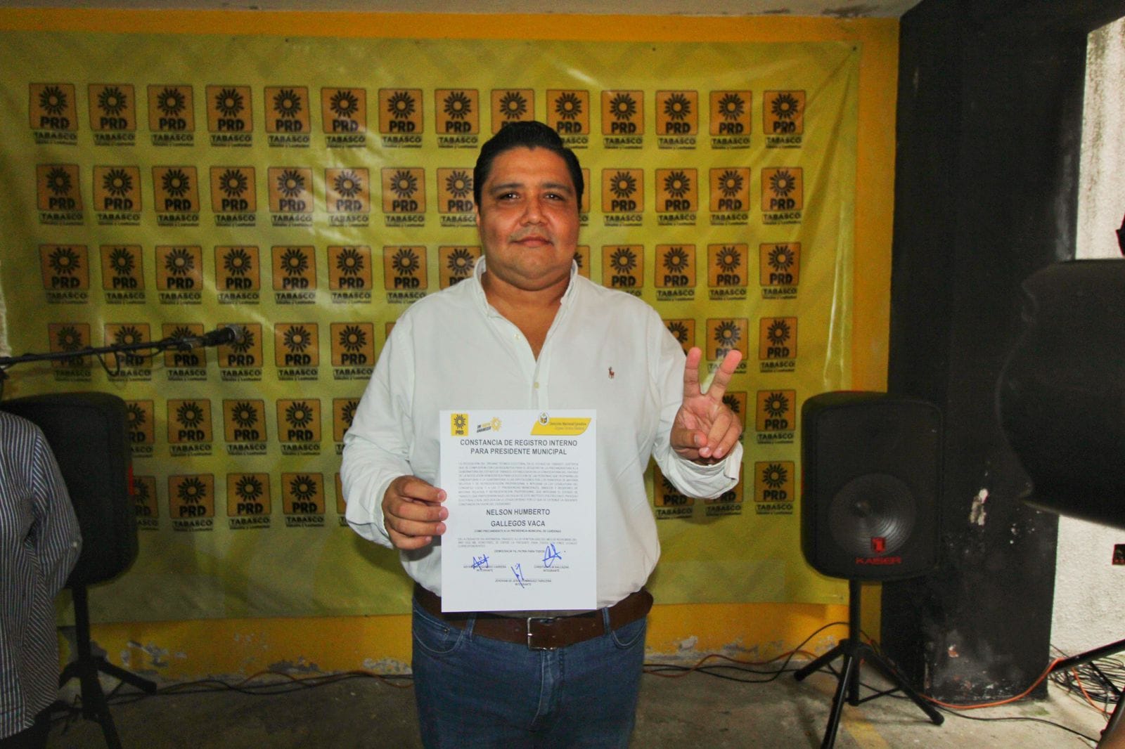 Nelson Humberto Gallegos Vaca, quien se apuntó para buscar la candidatura a la alcaldía de Cárdenas.
