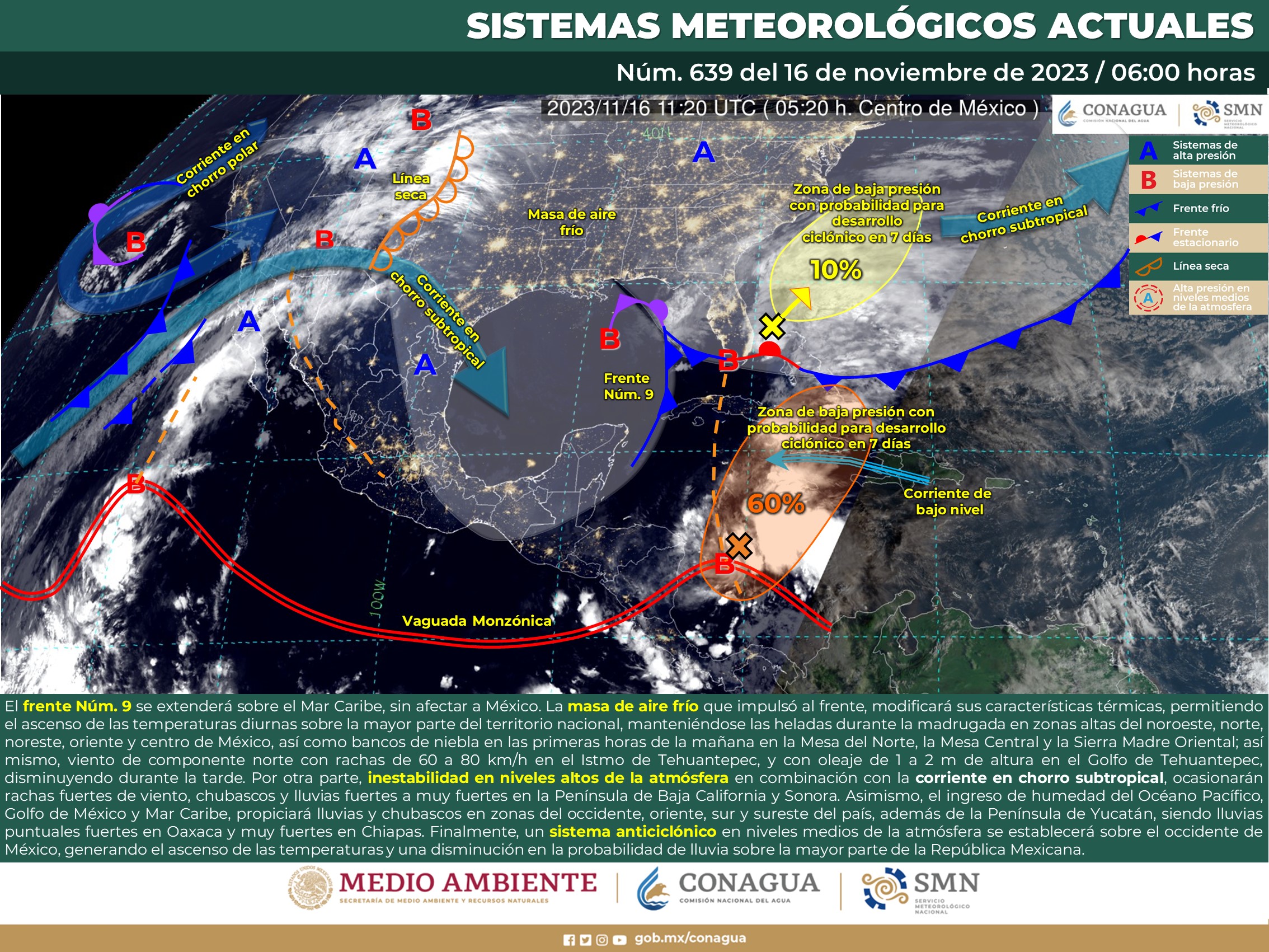 SMN prevé lluvias intensas en Baja California y Chiapas