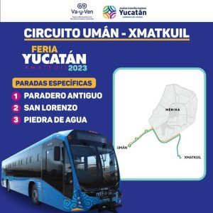 La ruta Umán – Xmatkuil, que saldrá a un costado de la iglesia de Umán (antiguo paradero de la ruta)