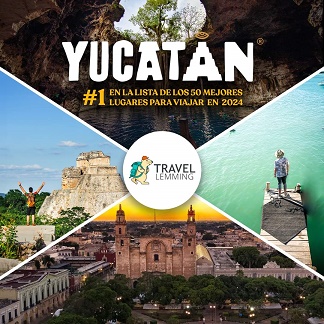 Yucatán ocupa el primer lugar en la lista de Travel Lemming de los 50 destinos más destacados para viajar en el año 2024.