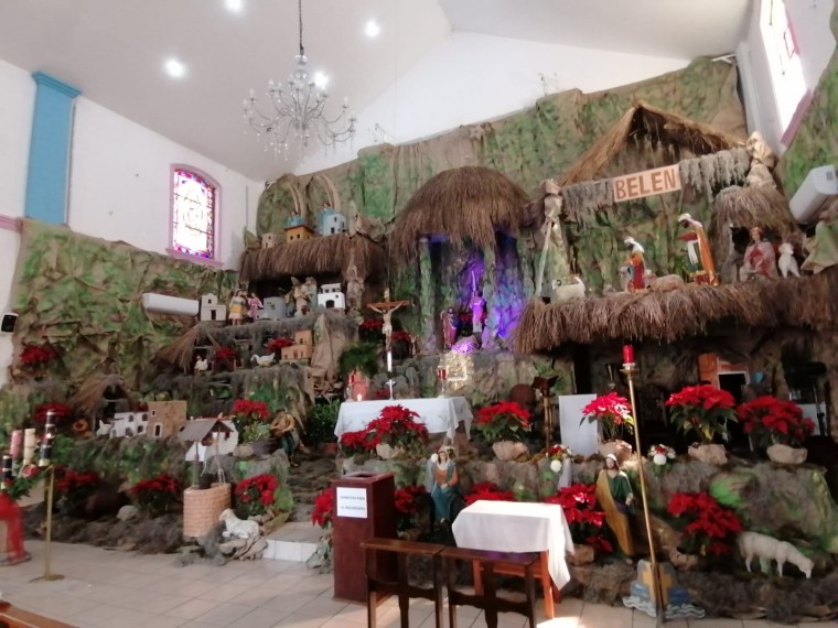 Enorme nacimiento del Niño Jesús en la parroquia de Nuestra Señora de la Asunción: En Ciudad del Carmen