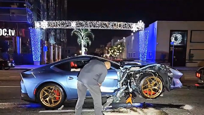 Michael B. Jordan tuvo un choque en su Ferrari