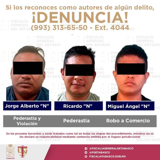 Detenidos siete personas en Tabasco por estos delitos