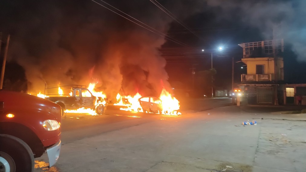 Se registraron balaceras y quema de vehículos en Tabasco