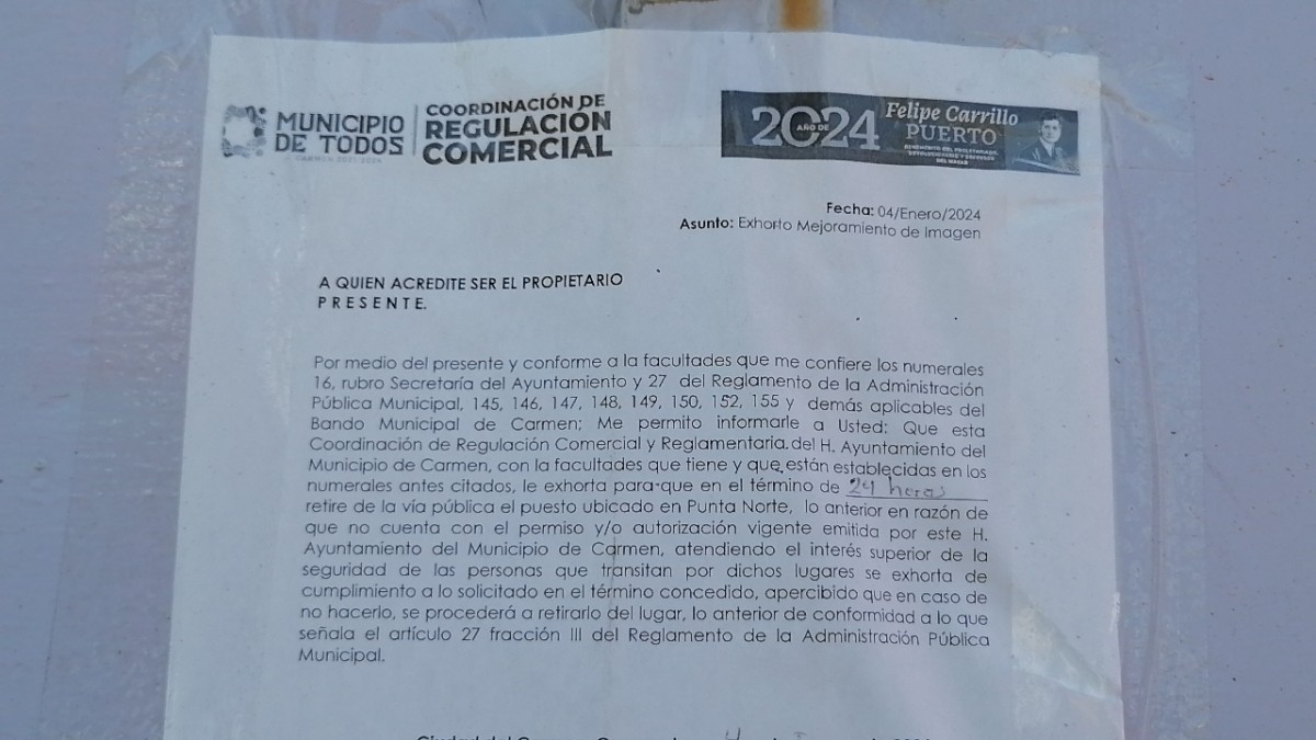 Desalojarán locales comerciales en Punta Norte de Ciudad del Carmen