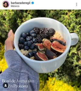Esta es parte de su alimentación que lleva Barbara de Regil para mantenerse en forma. 