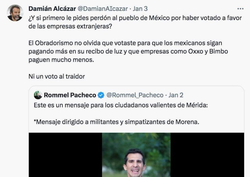 Cuenta X (antes Twitter) actor Damián Alcázar