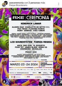 Esta es la lista oficial del AXE Ceremonia 2024.