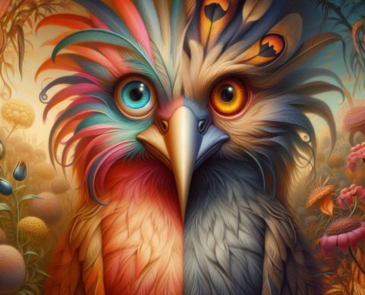 Un ave mitad hembra mitad macho