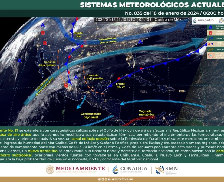 Incremento de temperaturas sobre el norte. noreste y oriente del país, SMN
