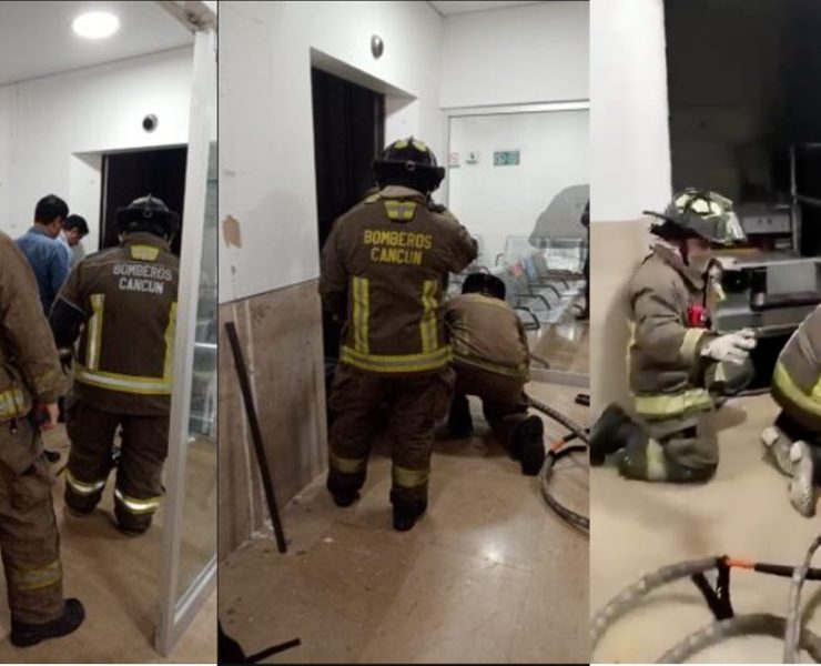 Trabajador se queda atrapado en elevador del IMSS en Cancún