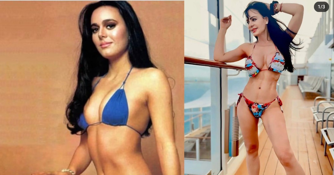 Antes y después de Maribel Guardia en bikini