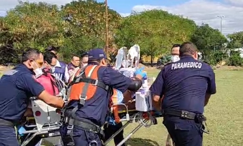 Vuelca unidad la Marina 2 lesionados de gravedad fueron trasladados en Helicóptero
