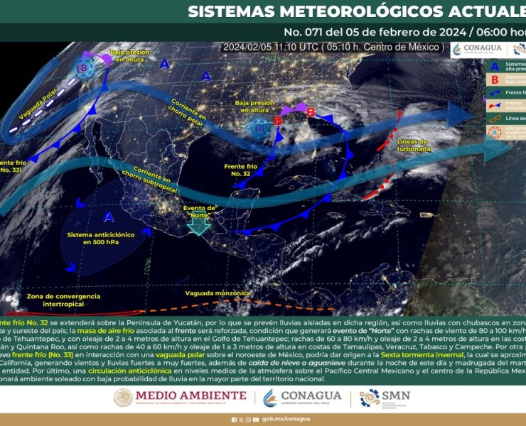 El SMN prevé lluvias muy fuertes y posible caidad de nieve en el norte de Baja California