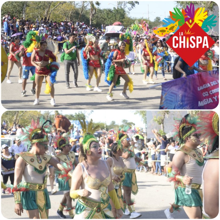 Batalla de las Flores en Ciudad Carnaval, varias comparsas de diferentes colonias desfilaron con mucho ritmo en el derrotero