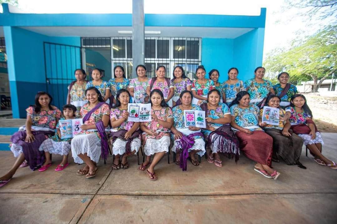 Se tratan de 4 libros hechos por 20 madres de familia de origen maya, quienes realizaron la creación en la escuela preescolar "K'aan Lool"