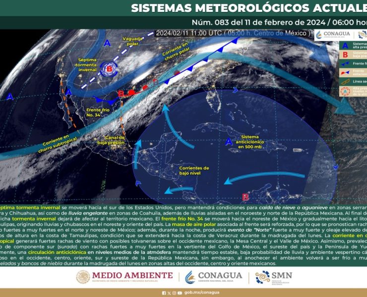 El SMN prevé caida de nieve o aguanieve en el norte y noroeste del país