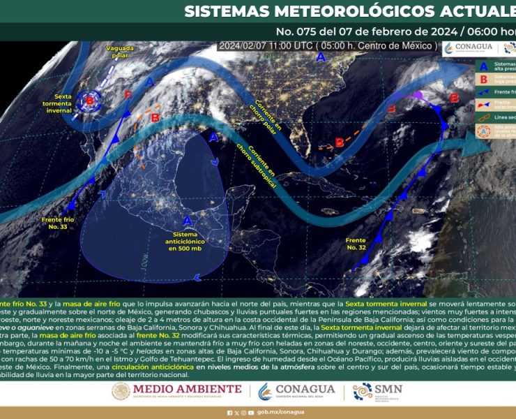 El SMN prevé lluvias fuertes y caida de nieve o aguanieve en el noroeste del país