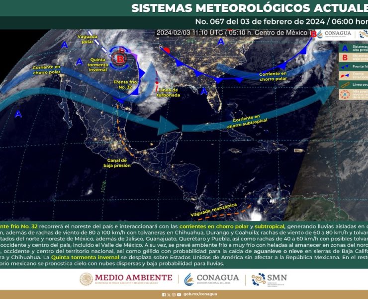 El SMN prevé vientos fuertes y ambiente frio en noroeste y norte de México