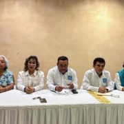 Raúl Sosa Alonzo, presidente del Partido Nueva Alianza anuncia su apoyo a Renán Barrera y Cecilia Patrón