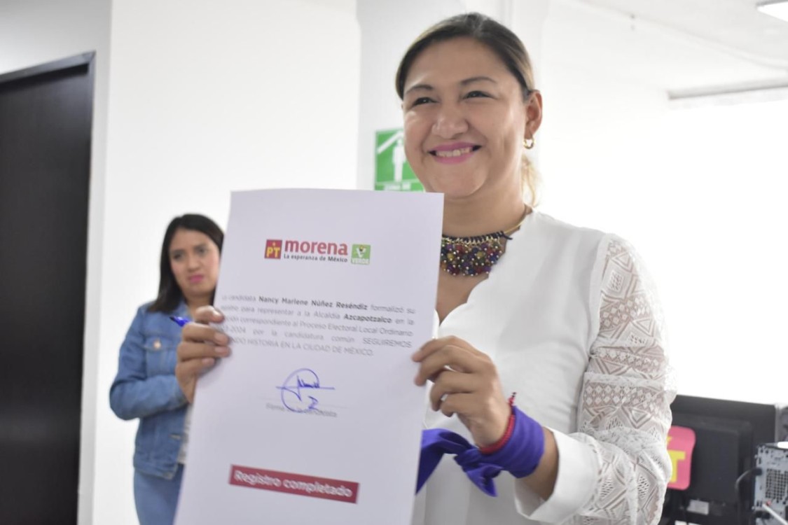 Nancy Núñez se registró como candidata de Morena a la Alcaldía Azcapotzalco