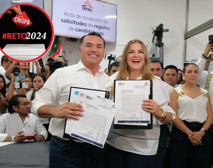 En el registro de Renán Barrera Concha y Cecilia Patrón Laviada se congregaron miles de simpatizantes y dirigentes de los 3 partidos
