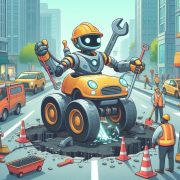 Crean robot para reparar baches